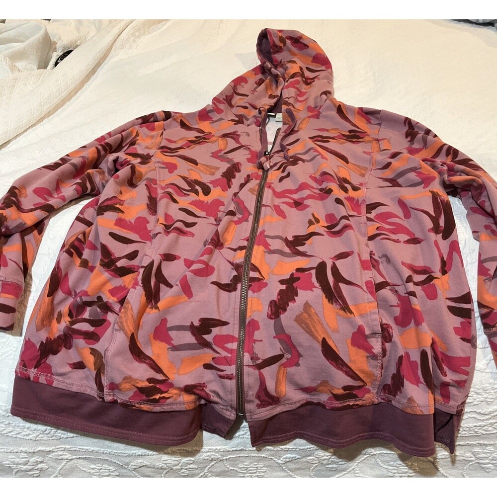 LOGO Lounge Hooded Zippered Sweatshirt With Abstract Print XL